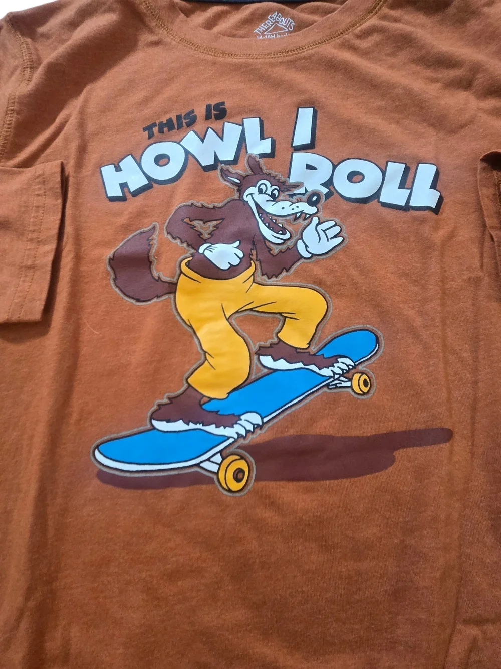 Howl Roll Skateboard Graphic Tee - Rust Orange